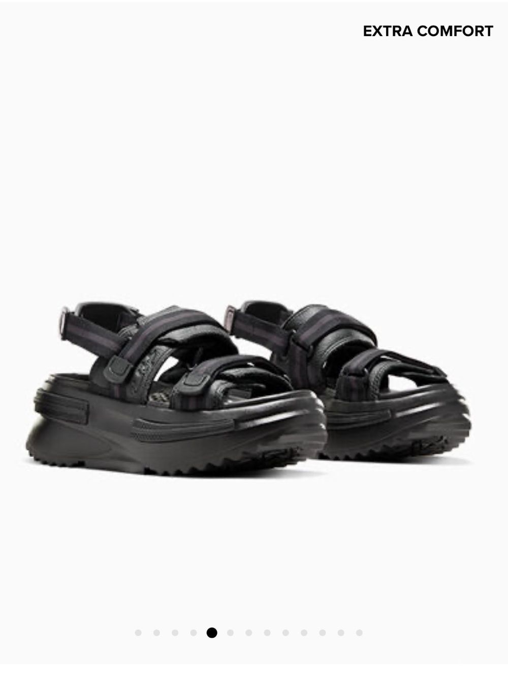 NWB Converse Run Star Utility Leather Sandal CX Women's 5 Black Urban Hipster
